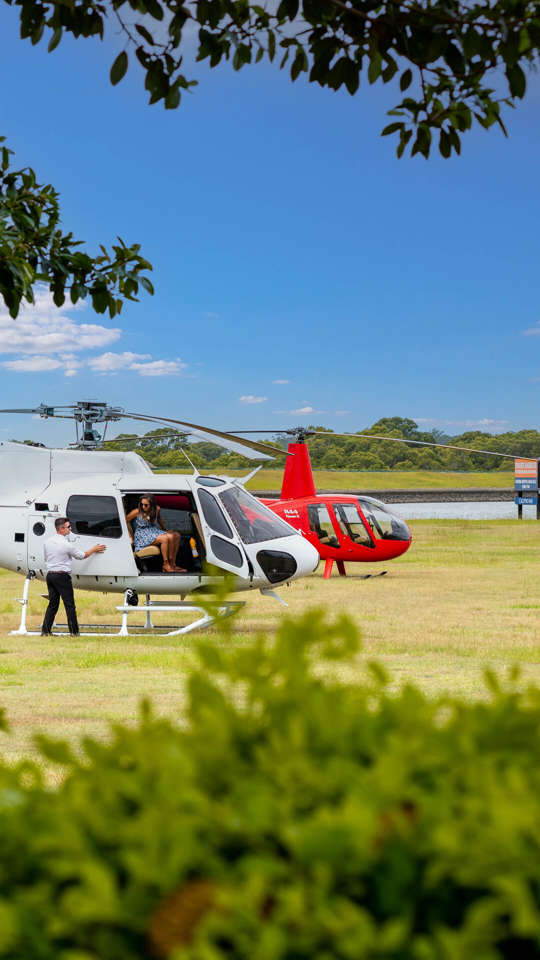 Bekaa Air helicopter at a Wine and Stein vineyard landing.