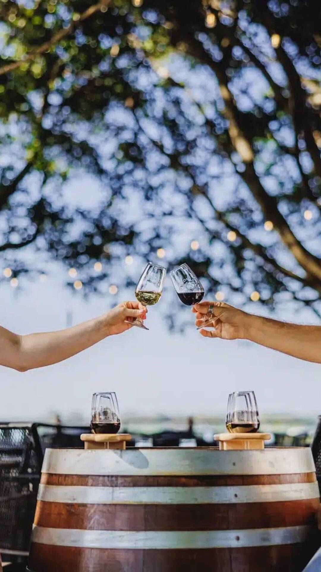 Guests sharing drinks at Sirromet Winery.