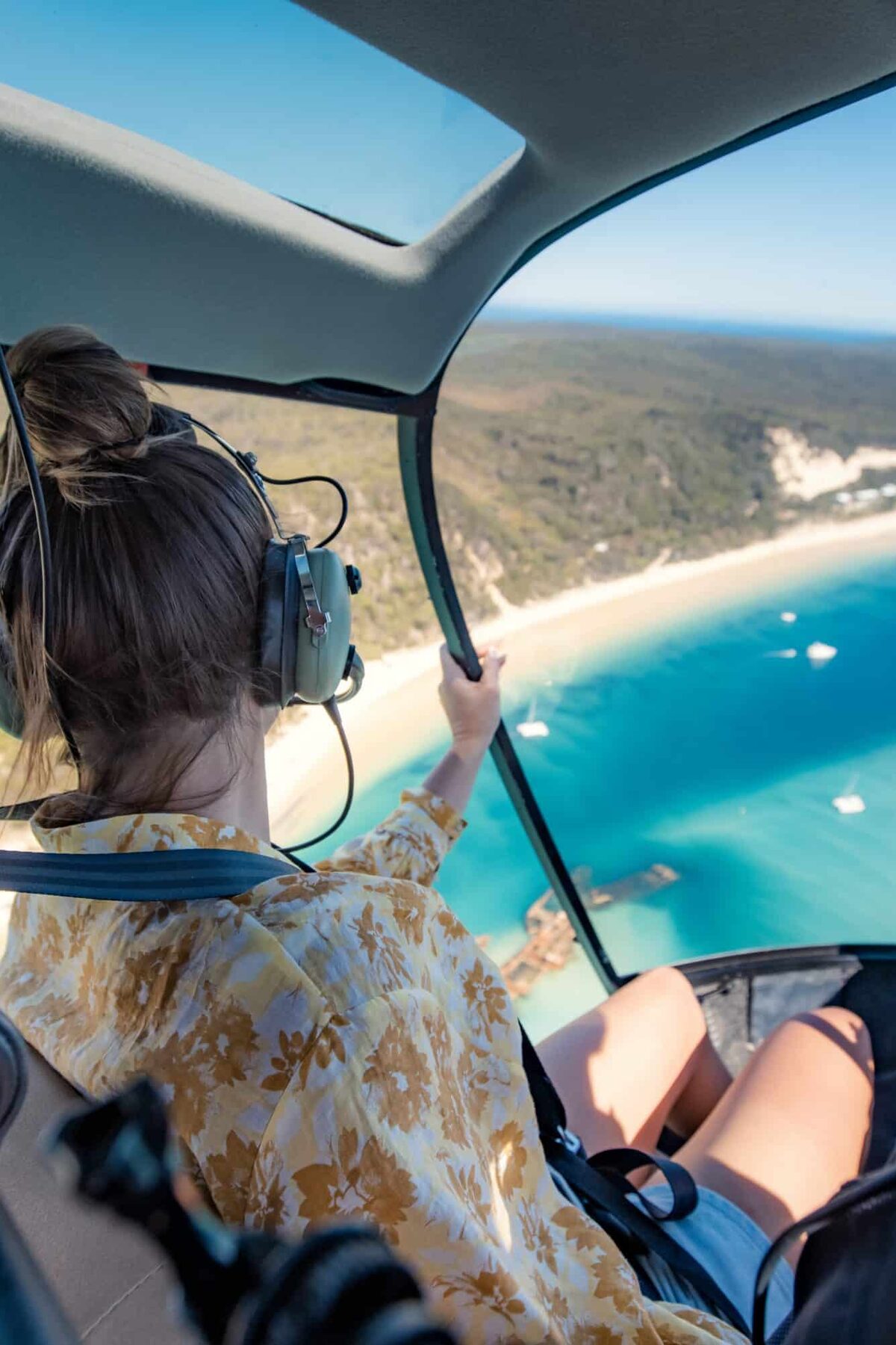 Helicopter at Tangalooma on Moreton Island