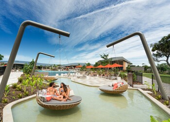 Elements of Byron pool and resort grounds