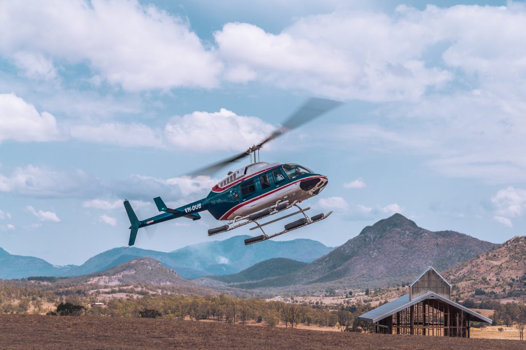 Bekaa Air helicopter on the tarmac