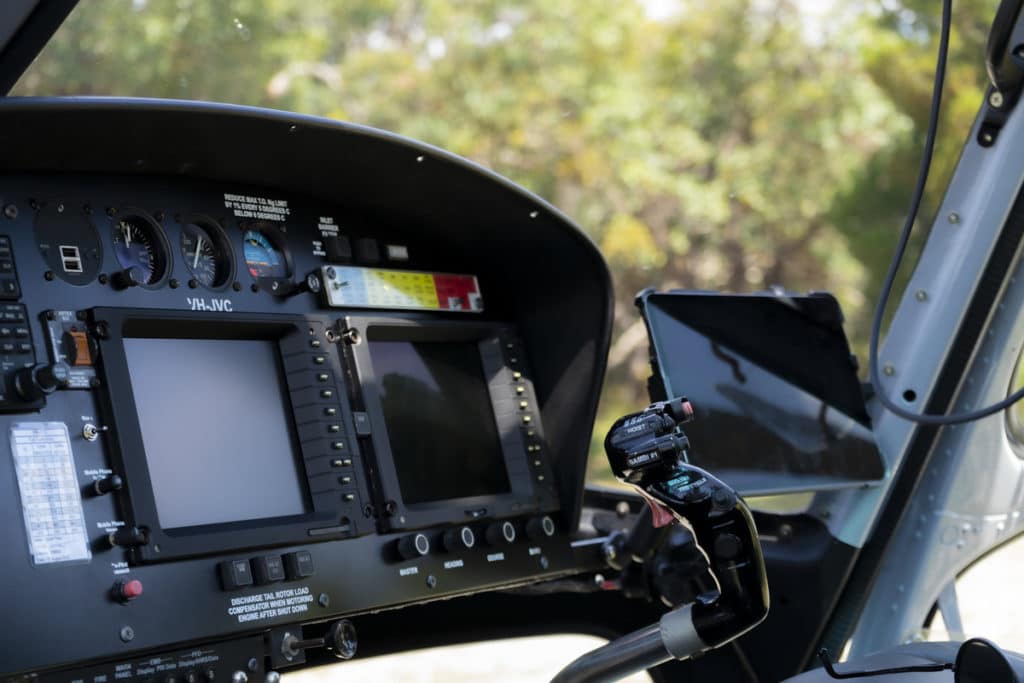 Cockpit AS350 from left