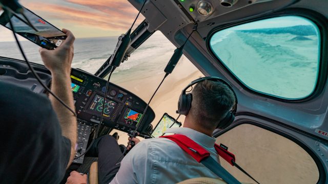 Departure Over Beach AS350