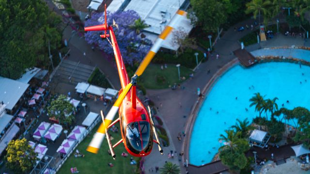 Helicopter over Southbank Beach