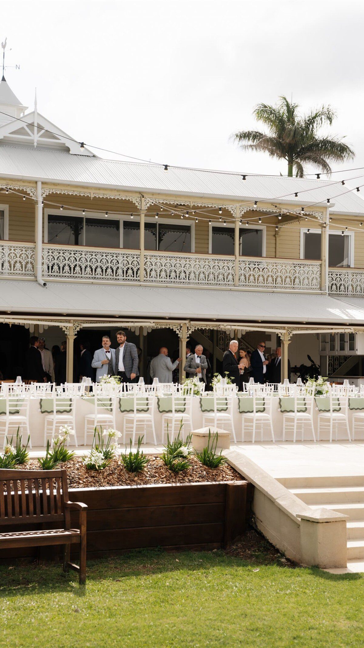 The heritage-style verandah at Flaxton Gardens.