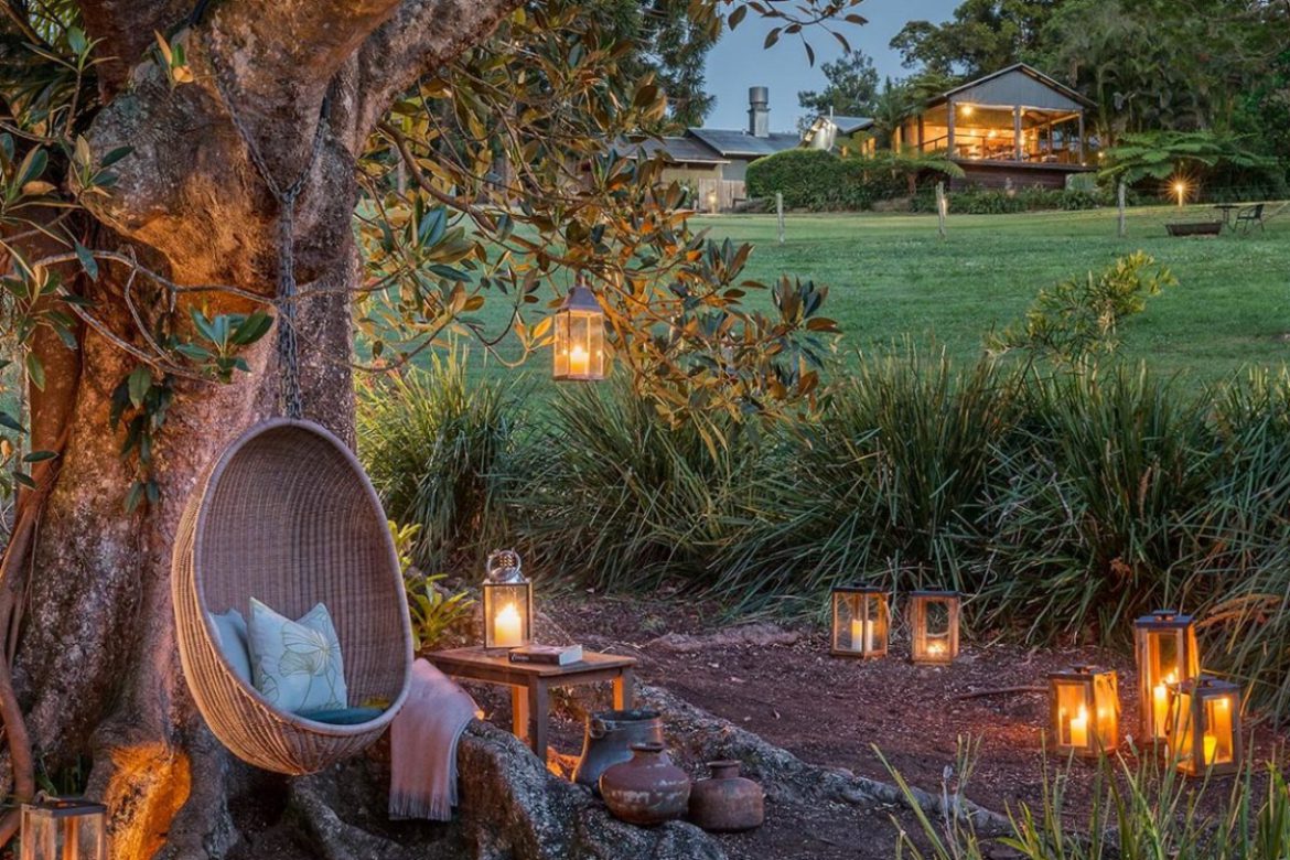 Lantern-lit garden and retreat at Spicers Tamarind