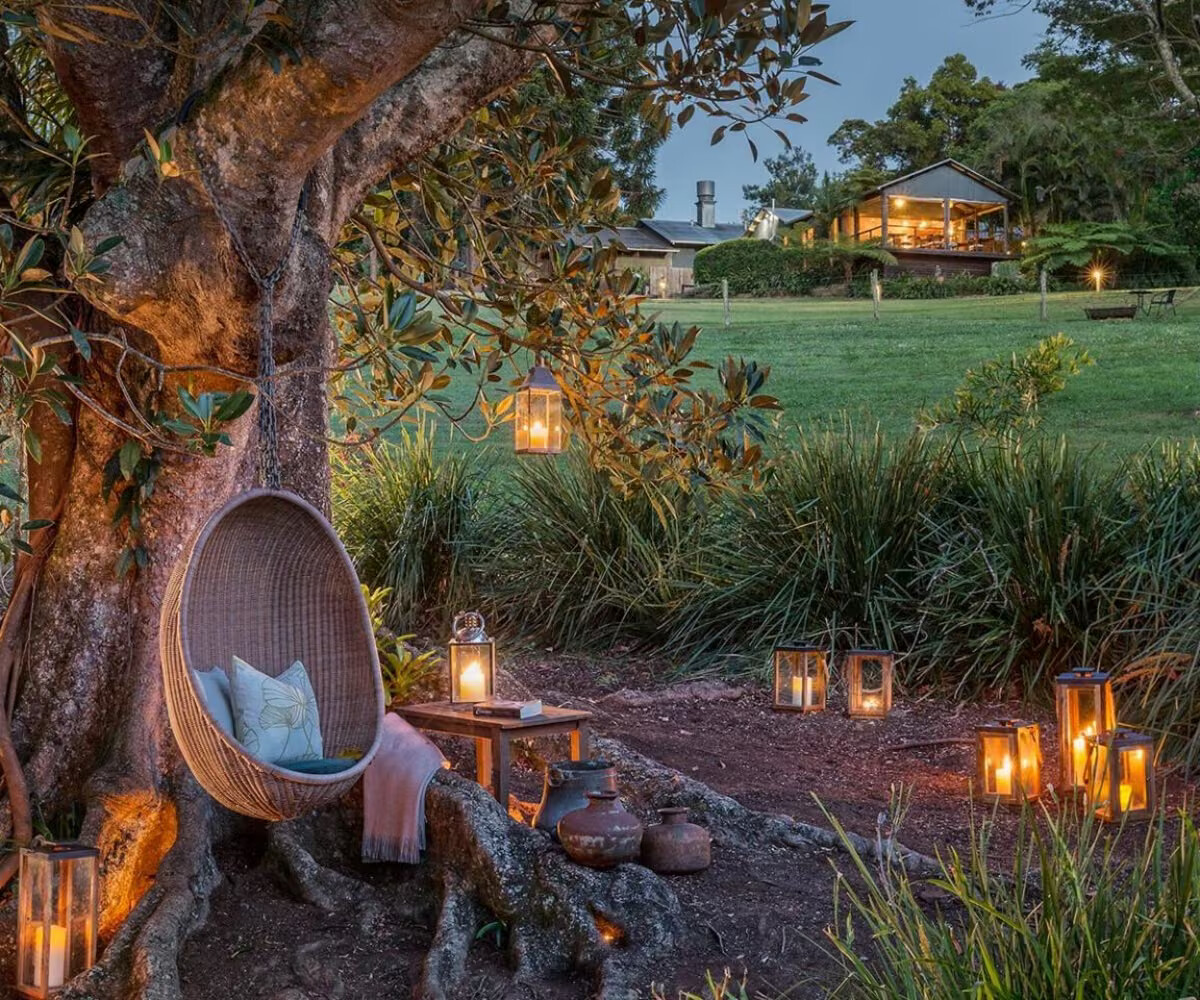 Lantern-lit garden and retreat at Spicers Tamarind