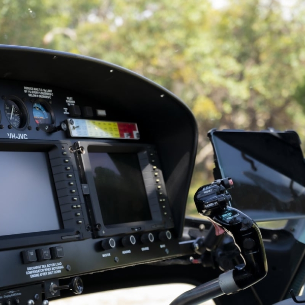 Cockpit AS350 from left