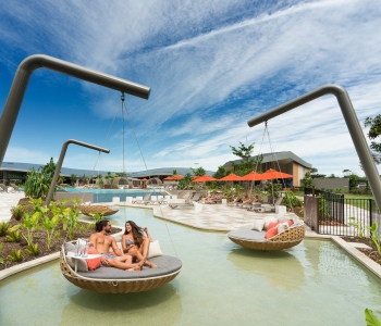 Elements of Byron pool and resort grounds